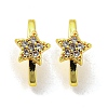 Rack Plating Brass Micro Pave Clear Cubic Zirconia Connector Charms KK-F864-04G-1
