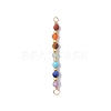 Chakra Natural Red Jasper & Amethyst & Carnelian & Lapis Lazuli & Tiger Eye & Green Aventurine & Dyed Magnesite Faceted Round Beaded Connector Charms PALLOY-JF04565-01-1
