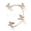 Butterfly Crystal Rhinestone Cuff Earrings for Girl Women Gift EJEW-F275-02A-G-1