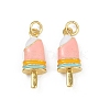 Brass Enamel Pendants KK-C093-25G-1