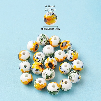 Handmade Porcelain Beads PORC-YW0001-07B-1