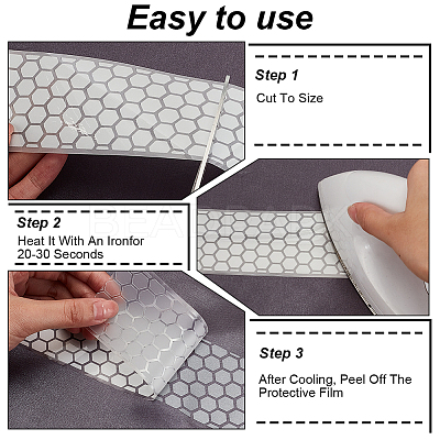 10M PES Reflective Iron On/Sew On Patches DIY-GA0007-33C-1
