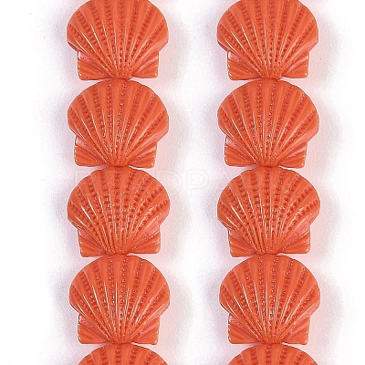 Synthetic Coral Dyed Carved Beads Strands CORA-K009-05B-02-1