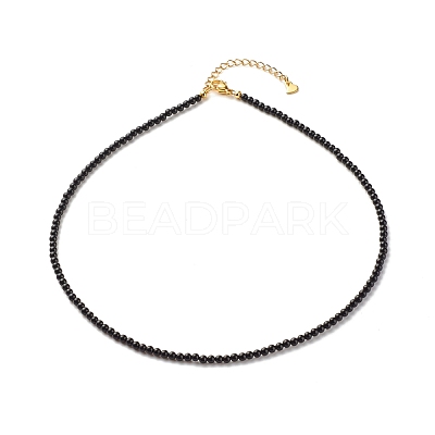 Natural Dyed & Heated Black Agate Beaded Necklaces for Women NJEW-JN03789-06-1