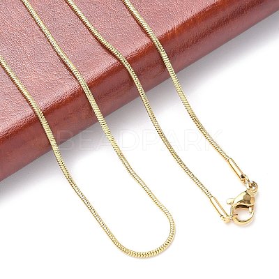 Ion Plating(IP) 304 Stainless Steel Snake Chains Necklaces NJEW-O058-22G-1