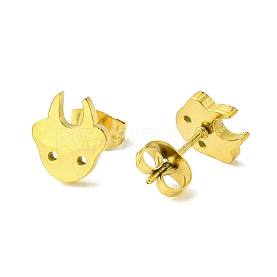 Cute Little Animal Theme 304 Stainless Steel Stud Earrings LS-EJEW-B041-03A-G-1