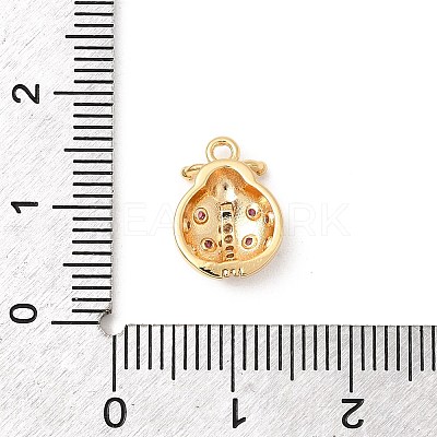 Brass Micro Pave Cubic Zirconia Charms KK-F916-15G-1