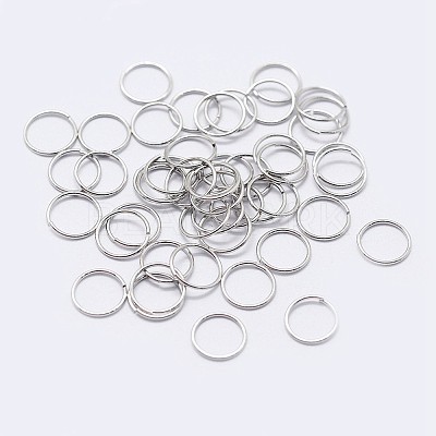 Rhodium Plated 925 Sterling Silver Saw Cut Open Jump Rings STER-F036-02P-0.9x5mm-1