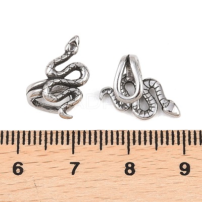 Snake 316 Stainless Steel Non- Piercing Cartilage Earrings AJEW-C044-08A-AS-1