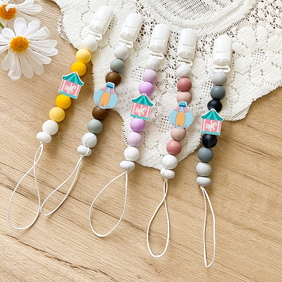 16Pcs 2 Style Merry-go-round/Balloon Food Grade Silicone Beads SIL-GO0001-17-1