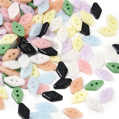 2-Hole Glass Buttons PORC-R010-08-1