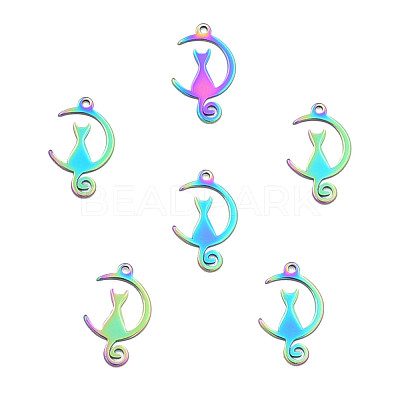 Ion Plating(IP) 201 Stainless Steel Pendants STAS-N098-081M-1