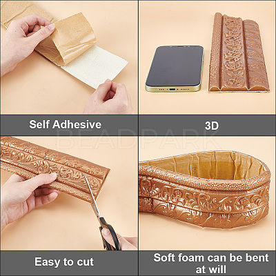 1Pc PVC Foam 3D Self-Adhesive Waterproof Wallpaper Border PAAG-CP0001-01G-1