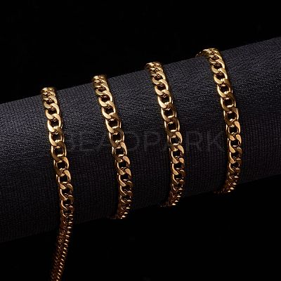 3.28 Feet PVD Vacuum Plating 304 Stainless Steel Cuban Link Chains X-CHS-G010-02G-1