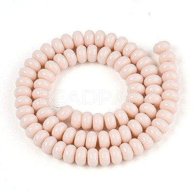 Opaque Spray Painted Glass Beads GLAA-ZX008-8mm-18H-1