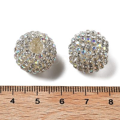 Sparkle Glass Rhinestone Round Beads OACR-S048-01C-1