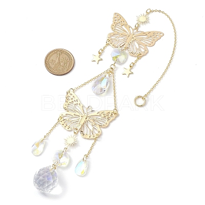 Iron Butterfly Hanging Ornaments HJEW-TA00171-1