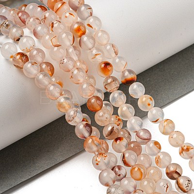 Natural Red Dendritic Agate Beads Strands G-A232-A02-02-1