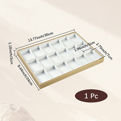 1Pc 18 Grids Imitation Leather Jewelry Trays CON-CL0001-02A-1