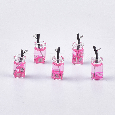 Glass Bottle Pendants CRES-N017-06J-1