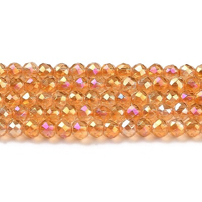 Electroplate Transparent Glass Beads Strands GLAA-H021-01B-FR06-1