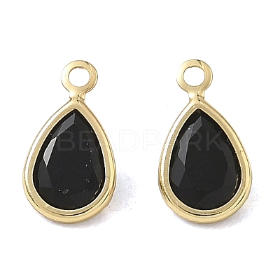 Brass Pave Cubic Zirconia Charms CU-CBABEB3-04G-01-1