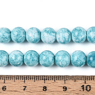 Baking Paint Glass Beads Strands LS-DGLA-N016-8mm-08-1