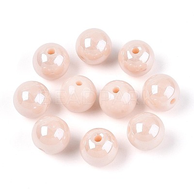 Electroplate Round Glass Beads Strands EGLA-T029-07J-1