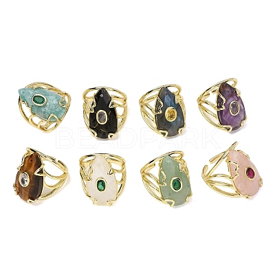 Natural Gemstone Cuff Rings GG-CBA5FCC-03G-1