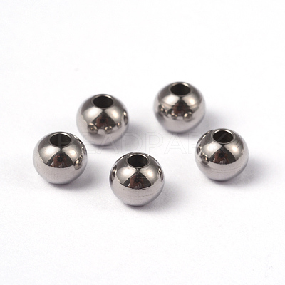 Tarnish Resistant Round 202 Stainless Steel Beads STAS-G130-6mm-63P-1
