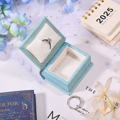 Book Shaped PU Leather Tie Clip Storage Boxes CON-CA0001-034B-1
