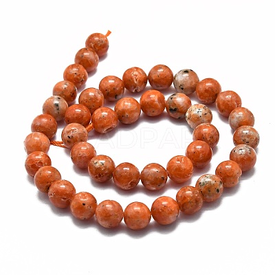 Natural Orange Calcite Beads Strands G-E576-74B-1