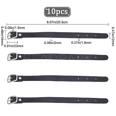 Cowhide Leather Watch Band Strap AJEW-WH0258-251C-1