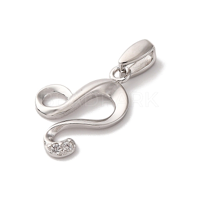 925 Sterling Silver Micro Pave Clear Cubic Zirconia Pendants STER-H117-01P-05-1