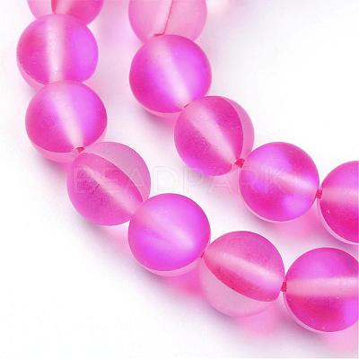Synthetic Moonstone Beads Strands G-R375-8mm-A-1