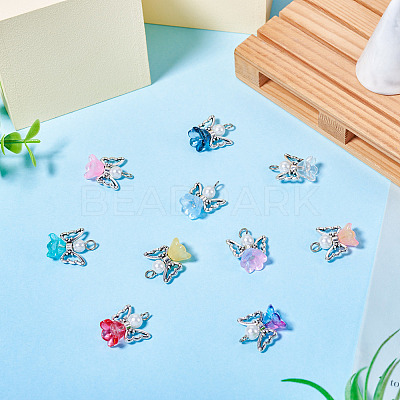 10Pcs Alloy Glass Pendants PALLOY-TAC0150-1