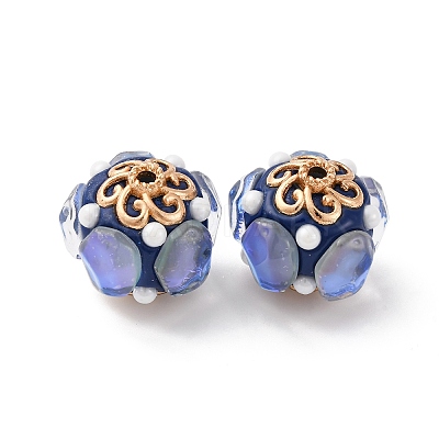 Handmade Resin Indonesia Round Beads IPDL-P005-25KCG-01-1