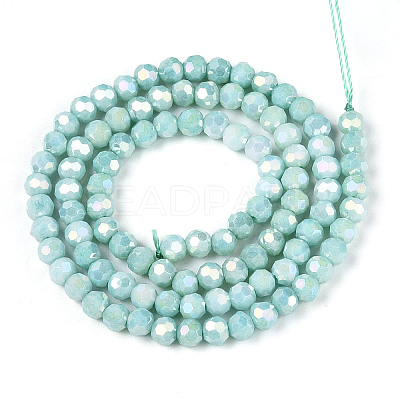 Anti-Tarnish Electroplate Glass Beads Strands EGLA-T021-4mm-15-08-1