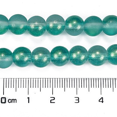 Frosted Transparent Glass Bead Strands X1-GLAA-P065-8mm-08-1