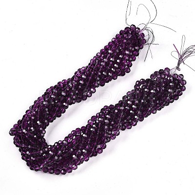 Baking Paint Transparent Glass Beads Strands LS-DGLA-A035-T10mm-A09-1