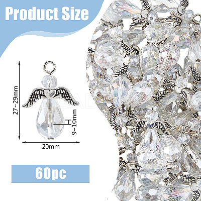 60Pcs Electroplate Glass Pendants GLAA-HY0001-19-1
