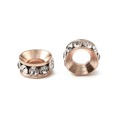 Brass Rhinestone Spacer Beads X-RB-A020-7mm-01RG-1