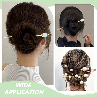 2Pcs Brass Hair Sticks OHAR-WR00003-1