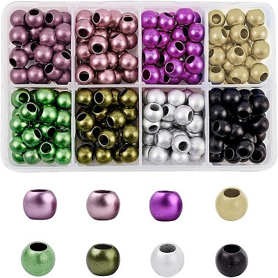 Matte Spray Painted Acrylic European Beads ACRP-NB0001-03-1