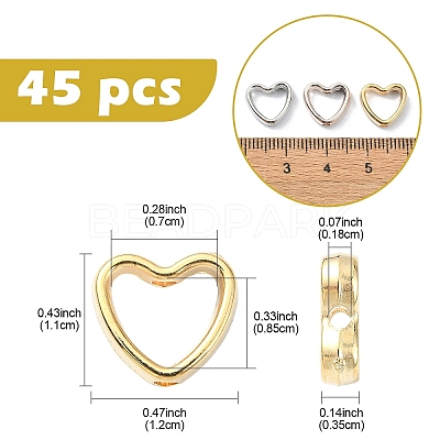 45Pcs 3 Colors CCB Plastic Beads Frames FIND-YW0005-27-1