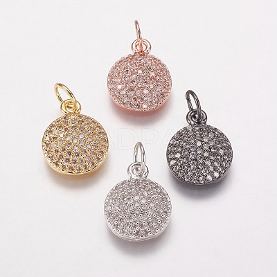 Brass Cubic Zirconia Charms KK-P134-25-1