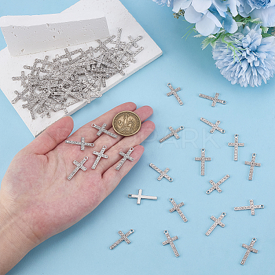 50Pcs Alloy Rhinestone Pendants FIND-ME0002-13P-1