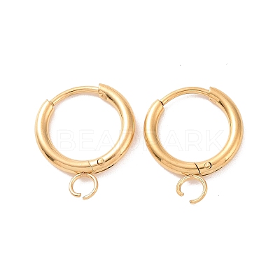 PVD Vacuum Plating Stainless Steel Huggie Hoop Earring Findings STAS-J400-36G-1