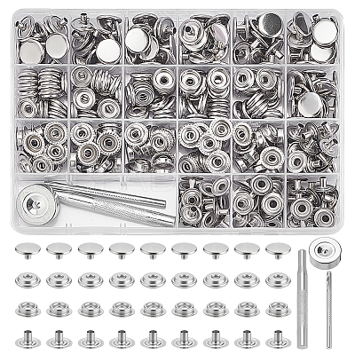 Removable Zinc Alloy Snap Button Sets TOOL-WH0059-126A-1