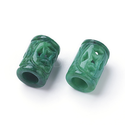 Natural Myanmar Jade/Burmese Jade Carved European Beads G-E418-28B-1